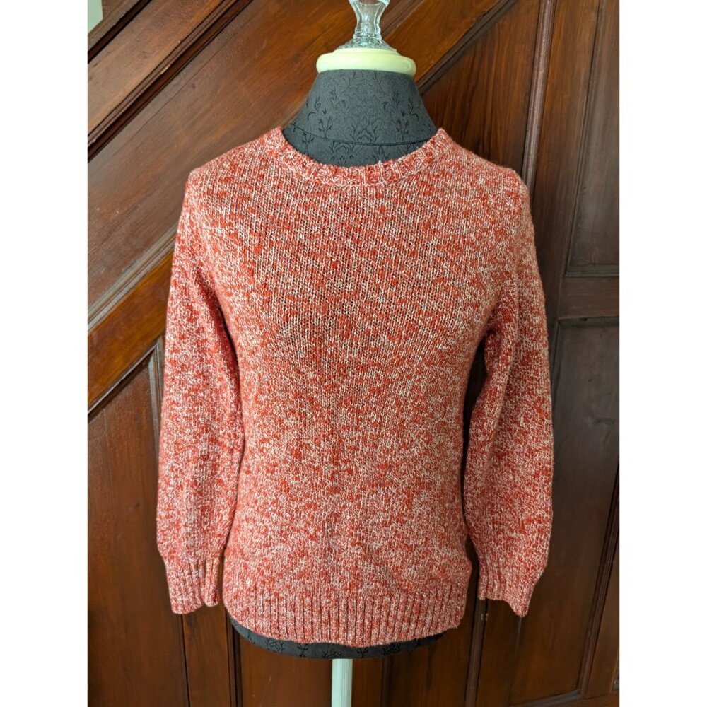 L.L.Bean Womens Sweater XS Marled Knit Crewneck Long Sleeve Casual Pullover
